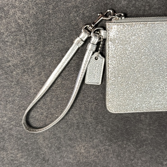 NWOT Coach large Silver sparkly wristlet w/ wrist strap - Picture 6 of 6